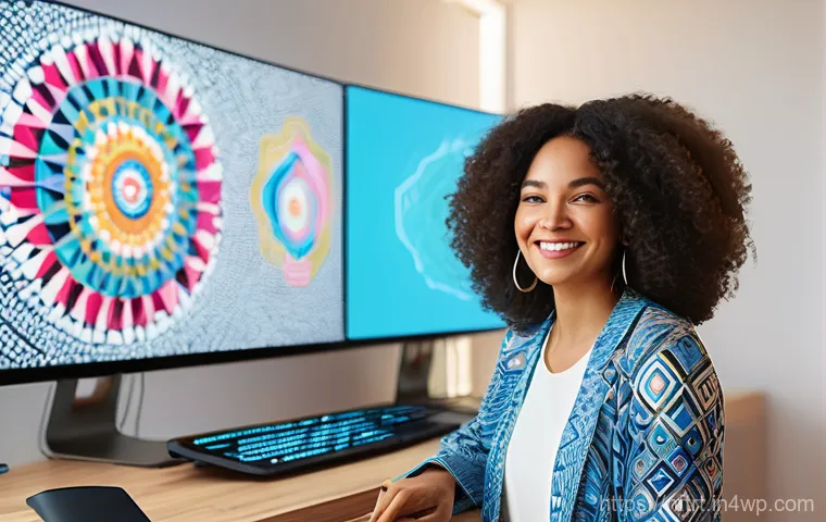 NFT 아트와 사회적 이슈의 연결 - A young adult, wearing a sleek, modern VR headset, stands in a minimalist, contemporary gallery spac...