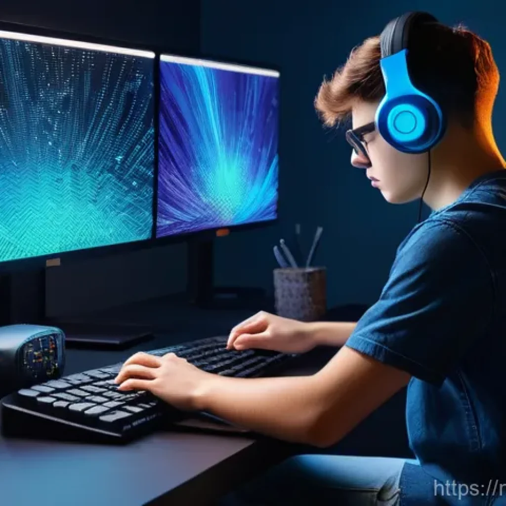 NFT 아트 만들기 위한 필수 도구 - **Prompt:** A young, diverse artist, in their late teens or early twenties, seated comfortably at a ...