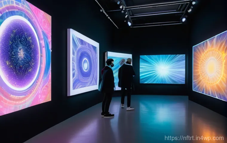 NFT 예술 시장의 최근 트렌드 - A stylish young East Asian woman, representing an "MZ collector," stands confidently in a sleek, min... NFT 예술 시장의 최근 트렌드 - A stylish young East Asian woman, representing an "MZ collector," stands confidently in a sleek, min...