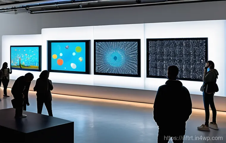 NFT 아트 작품 감정 및 가치 평가 방법 - A renowned artist, resembling a contemporary Korean master like Lee Kun-yong, stands in a sophistica...